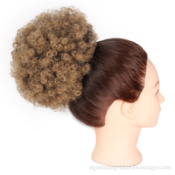 Vigorous 9 Inch Afro Kinky Curly Hair Bun for Women 3 colors Synthetic Hair Chignon Women Bun Accessories